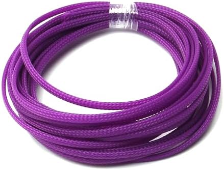 Jutagoss PET Expandable Braided Cable Sleeve, 16.4ft - 3/16 inch Purple Cable Management Sleeve, Wire Loom Tube Cord Protector for USB Cable, Power Cord, Audio Video and More, 1Pc
