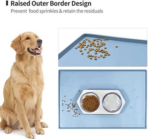 Silicone Dog Food Mat Waterproof Pet Feeding Tray for Small Medium Dogs