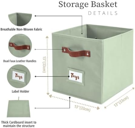 DECOMOMO Storage Bins, Cube Storage Bin with Labels