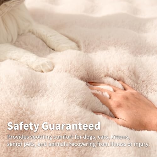 SOMAHE Soft Faux Fur Cat Blanket, Washable, Small 22x18 Milky White