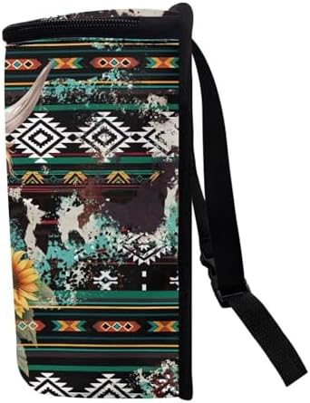 DISNIMO Aztec Sunflower Cow Car Trash Can with Lid Portable Garbage Bag Leak-Proof Car Storage Bag Car Garbage Can Car Accessories Interior Organizer Storage Bin