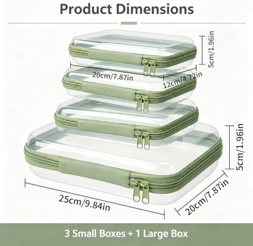 4Pcs Clear Makeup Bag, Portable Travel Zipper Pouches, Hard Shell Zipper Case, Toiletry Bag for Travel, CLear Diaper Bag, Toiletry Pouch, Travel Organizer, Cosmetic Bag,Toy Storage Bins (White)