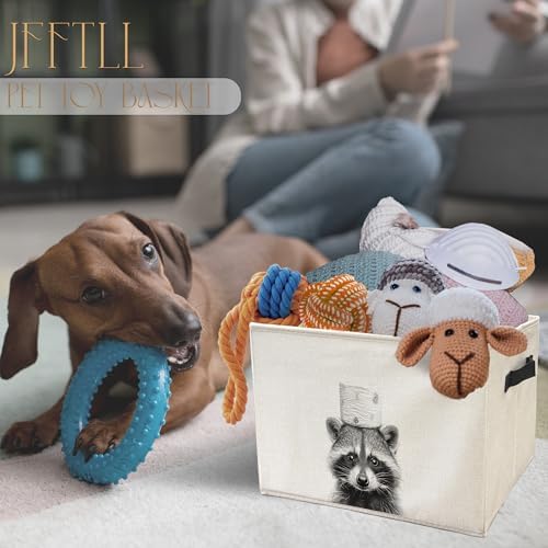 Funny Raccoon Bathroom Storage Bins Box, Raccoon Lovers Gifts, Black and White Cute Animal Storage Basket Laundry Hamper with Handle for Bathroom Clothes Vanity Undersink Home Organization