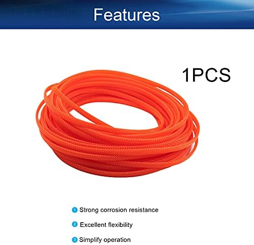 Bettomshin 1Pc 32.8Ft(10m) Cable Management Sleeve, 3/16"(4mm) Width PET Orange Cord Protector, Wire Loom Tube Insulated Split Sleeving for USB Cable Power Cord Organizer Video Cable Hider