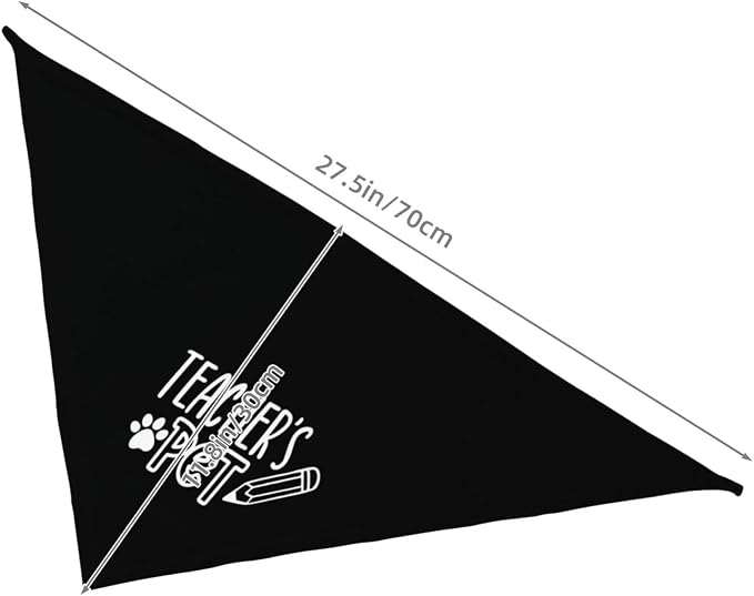 Teacher's Pet Dog Bandana,Funny Bandana Gift,Photo Prop Accessories for Dog Lovers Owner Gift,Triangle Reversible Fall Scarf, Adjustable (Black)
