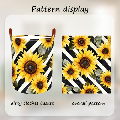 Laundry Basket 15.7x19.7 in Sunflower Hamper for Bedroom