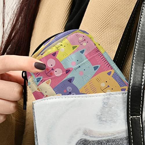 Colorful Cat Pill Box 7 Day Pill Case Travel Pill Organizer Bag with Zipper Portable Weekly Case Compact Size for Vitamin Supplement Holder