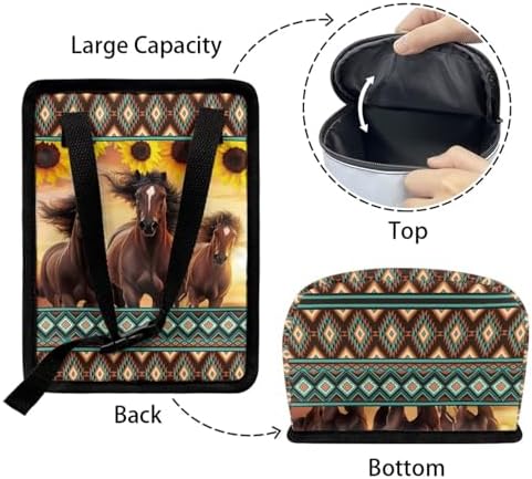 DISNIMO Sunflower Western Horse Car Trash Can with Lid Cute Car Accessories Leak Proof Car Trash Bag Hanging Car Garbage Can Multipurpose Storage Container for Back Seat Road Trip
