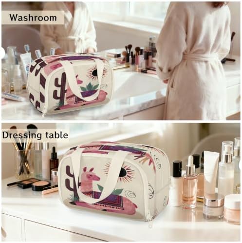 Cute Llama Travel Toiletry Bag for Women