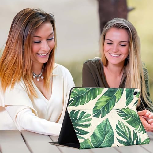 for Samsung Galaxy Tab S8 2022/Tab S7 2020 11" Tablet Case(Model SM-X700/X706/T870/T875/T878),Premium Leather Folio Stand Auto Wake/Sleep,Multiple Viewing Stand,Tropical Palm Tree Leaf