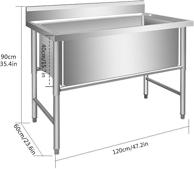 Dog Grooming Tub,Pet Dog Grooming Bath Tub,Large Dog Bathtub Dog Bathing Station,Commercial Pet Grooming Tub Station for Home,Professional Stainless Steel Pet Dog Bath Tub,Depth-40cm,120 * 60 * 90cm