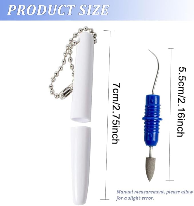 2PCS Reusable Dental Picks Kit Portable Teeth Stain Plaque Remover with Keychain with Keychain Tooth Erasers Tartar Eraser Tool Set for Travel, Pets & Oral Hygiene, White