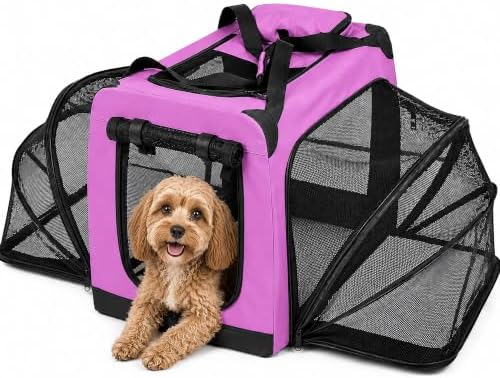 Pet Life ® 'Hounda Accordion' Metal Soft-Folding Collapsible Dual-Sided Triple-Expandable and Collapsible Folding Travel Dog Crate and Pet Playpen