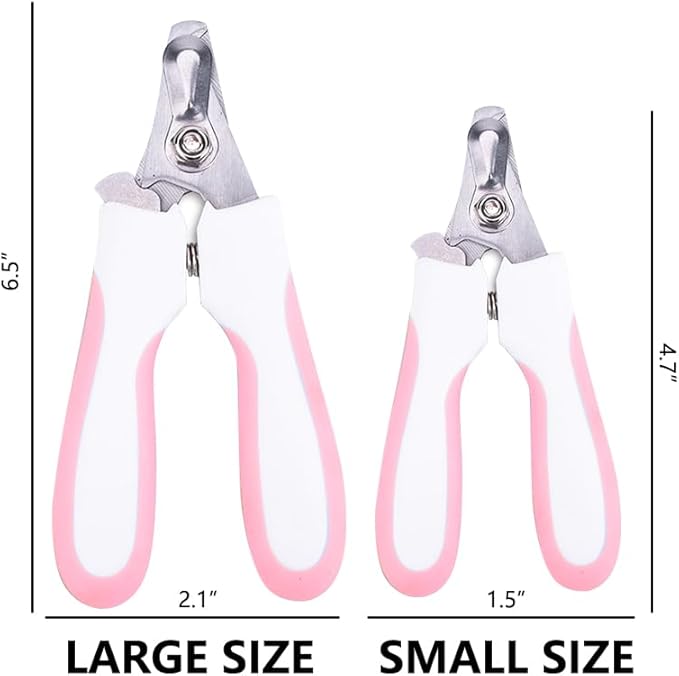 Kimono Art Dog & Cat Pets Nail Trimmers and Clippers, Professional Claw Care Grooming Tool for Pets, Avoid Over Cutting Bloodlines, Pink, for Small Dogs and Cats