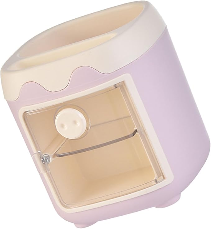 Pen Pencil Holder with Multi Compartments PP PET Cute Cartoon Pig Desktop Stationery Storage Organizer for Bedroom Dorm School Office Nail Makeup Brush Rack