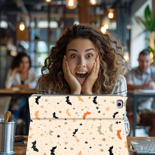 for Microsoft Surface Pro X/Pro X Plus-13 2019/2020/2021/2024 Tablet Case,Auto Wake/Sleep,Adjustable Stand Protective Cover - Halloween Bat Star