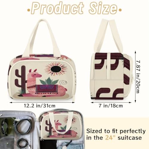 Cute Llama Travel Toiletry Bag for Women
