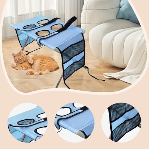 Dog Grooming Hammock with Stand Foldable Stainless Steel Frame | Pet Wash Hammock for Small Medium Pets, Puppies, Cats, Home, Salon, Nail Trimming, Ear Cleaning polyester + metal