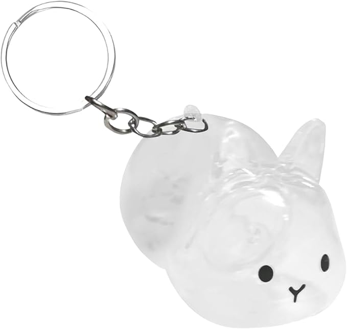 Colaxi Pet Bottle Keyring Rabbit Shaped Keepsake Portable Cute Transparent Pet Hair Holder Bag Charm