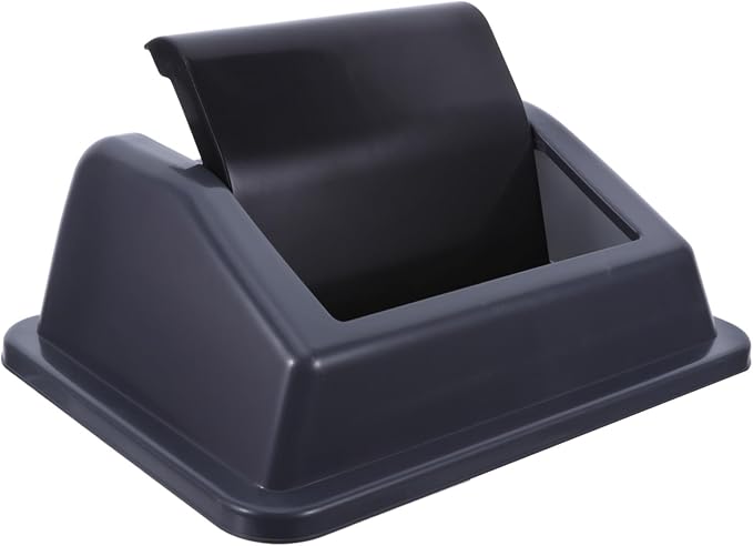 Liter Plastic Trash Bin Replacement Lid for Commercial Trash Bins and Garbage Containers, Rectangle Flip Top Cover with Easy Removal and Cleaning, for Office and Pet Food Storage