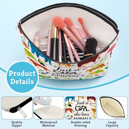 Animal Lovers Gifts for Women Makeup Bag Wildlife Animals Themed Gifts Ideas Birthday Graduation Gift for Her Animals Lover Daughter Sister Women Friends Travel Pouch Cosmetic Bag with Zipper