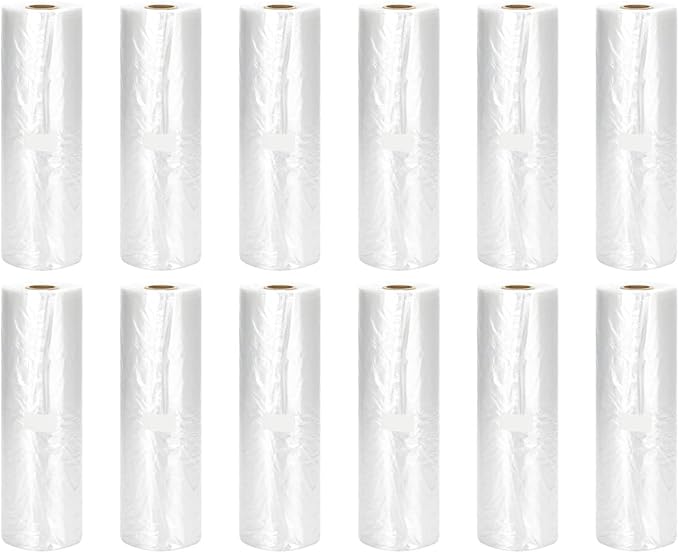 Immuson 12" x 20" Plastic Produce Bag on a Roll Food Storage Bags Clear Plastic Produce Bag for Fruits, Vegetable,Bread, Kitchen Bags (4200 Bags-12 Roll)