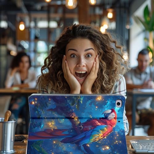 for Microsoft Surface Go 4/3/2/1-10.5" 2021 Tablet Case,Auto Wake/Sleep,Adjustable Stand Protective Cover - Cute Parrot