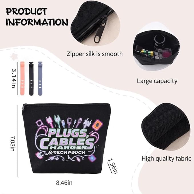 Plug Cable Charger Tech Pouch Charging Cable Organizer Travel Bag Small Usb Wire Storage Bag Earphone Case Pouch Silicone Cord Ties for Electronics Cell Phone Charger Bags for Men Women Charge Wrap