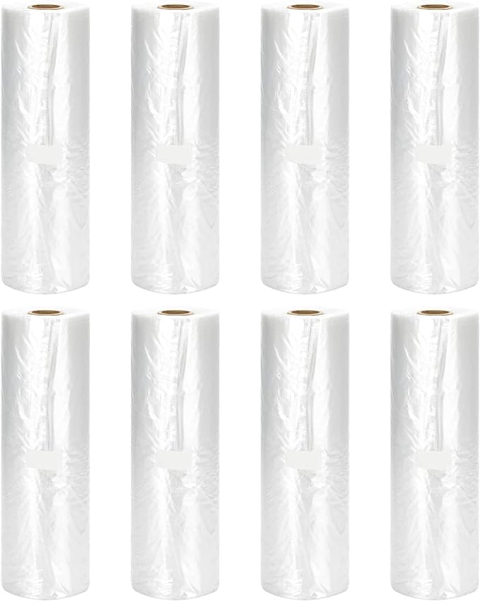 Immuson 12" x 20" Plastic Produce Bag on a Roll Food Storage Bag Clear Plastic Produce Bag for Fruits, Vegetable,Bread, Kitchen Bags (2800 Bags-8 Roll)