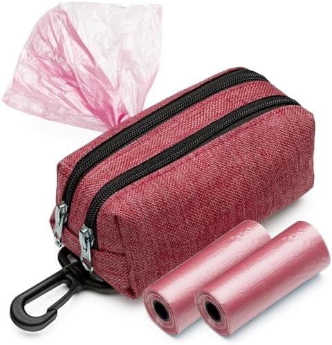 Premium Dog Poop Bag Holder for Leash - Convenient Dog Poop Bag Dispenser with Durable Design - Stylish Accessory for Easy Cleanup - Ideal for Dogs, Puppies, and Outdoor Walks - Pink