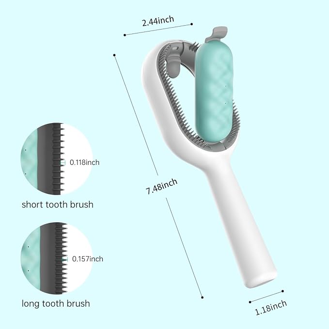 Petgravity Cat Brush with Water Tank Pet Hair Removal Comb Slicker Brushes for Dogs Cats Grooming Tool Removes Loose Undercoat Mats Tangled Hair Brush for Pet Massage (LongHaired Blue)