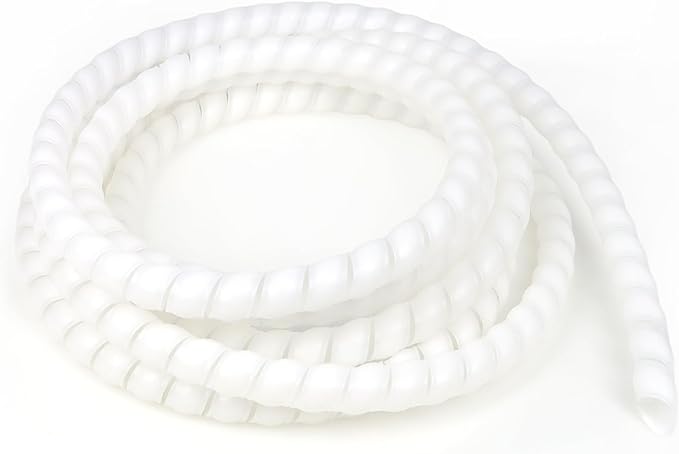 Spiral Cable Wrap, 10ft Cable Sleeves for Cords, Flexible Cable Management Sleeve for Computer, Power, Audio & Video Cords (White, 5/8")