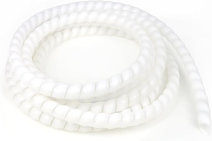 Spiral Cable Wrap, 10ft Cable Sleeves for Cords, Flexible Cable Management Sleeve for Computer, Power, Audio & Video Cords (White, 9/16")