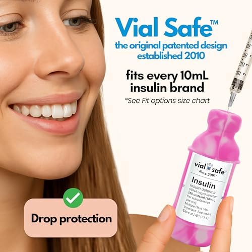 VIAL SAFE Silicone Insulin Vial Protector Case Cover 2-Pack Tie Dye Pink