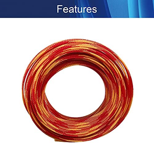 Jutagoss PET Expandable Braided Cable Sleeve, 32.8ft - 1/2 inch Red Yellow Cable Management Sleeve, Wire Loom Tube Cord Protector for USB Cable, Power Cord, Audio Video and More, 1Pc