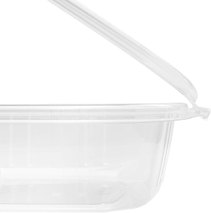 Karat 24oz - 200 ct PET Clamshell Square Deli Containers - For Pasta Salads, Fruit, Deli Sides, and Home Meal Prep - Clear Plastic Food Containers I 7.26"x6.2"x2.05"
