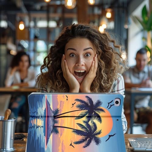for Microsoft Surface Pro 8-13" 2021 Tablet Case,Auto Wake/Sleep,Adjustable Stand Protective Cover - Tropical Sunset Palm Tree