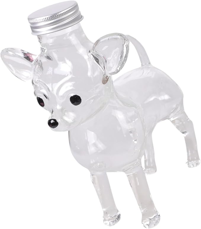 Dog Themed Air Tight Glass Snacks Jar With Secure Lid For Storing Cookie Coffee Pet Treats Kitchen Organizers Chihuahua Shaped Candy Jar
