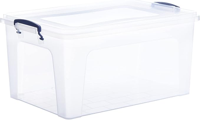Superio 36 Quart Clear Plastic Storage Boxes with Lids, Stackable Organizer Containers, BPA-Free Storage Bins for Home, Office, School & Dorm, 6 Pack