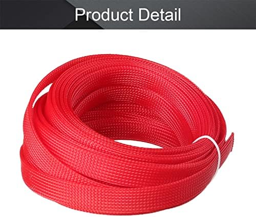 Othmro 10m/32.8ft PET Expandable Braid Organizing Cable Sleeving Flexible Wire Mesh Sleeve Red,Protecting Cables from Pets Chewing
