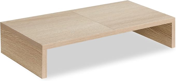 TEAMIX 20 inch Wood Monitor Stand Riser, Wooden Desktop Stand Shelf, Maple | Fits Laptop, Printer, TV, PC, Keyboard Storage, Space-Saving, Ergonomic Design, Desk Organizer for Home Office Gaming Vanity