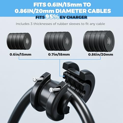 Flexible Charging EV Charger Cable Retractor, 11.5ft Self-Locking Automatic Retractable Cable Organizer for Electric Vehicle Charging, Universal Fits Most EV Charging Cables
