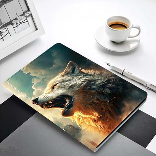 for Samsung Galaxy Tab S8 2022/Tab S7 2020 11" Tablet Case(Model SM-X700/X706/T870/T875/T878),Premium Leather Folio Stand Auto Wake/Sleep,Multiple Viewing Stand,Wolf Roaring