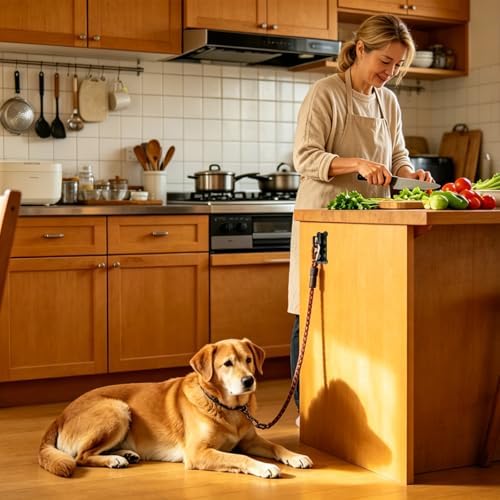 ESPETS Dog Black Tie Out Wall Hook Anchor, Secure Dog Leash Holder