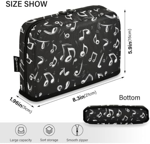 Music Note Illustration Pencil Case for Kids Girls Boys | Large Pencil Pouch Pen Bag Holder with Big Capacity