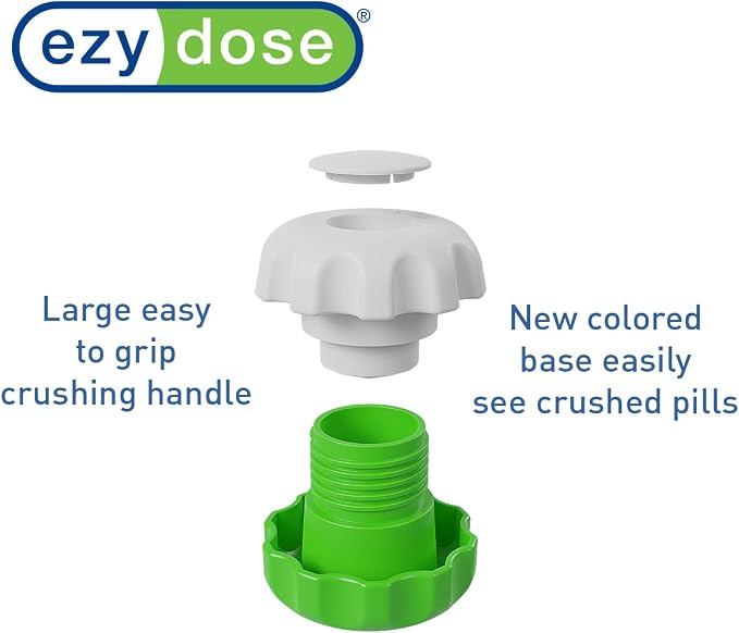 Ezy Dose Pill Crusher & Tablet Grinder, Storage Compartment, Large, Green | Pill, Vitamins, Tablets, Crusher for Pets, Elderly, Crushes Medications into Fine Powder, Easy-to-Use Design, BPA Free