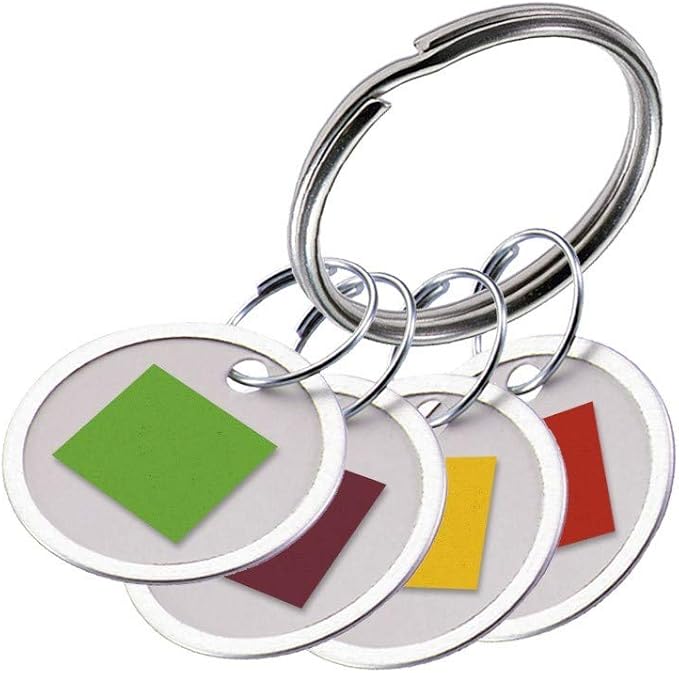 Lucky Line Round Paper Tag 1-1/4" with Metal Rim and Split Ring, 50 Per Pack (28200), 50 Pack - White