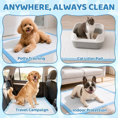 80 Count X-Large Puppy Pads, 28 x 34 in Heavy Duty Dog Pee Pads, Leak-Proof