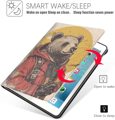Tablet Case for iPad Air 13" M3/M2,iPad Pro 12.9" 6th/5th/4th/3rd Generation,Shockproof Protective Cover with Stand,Auto Wake/Sleep,Cartoon Bear