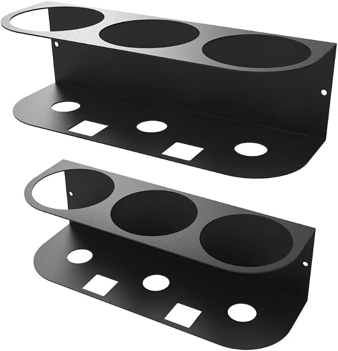 2Pcs of 3 Spray Bottles Holder, Steel Wall Mount | Heavy Duty Storage Organizer for All-Purpose at Garage and Home (SBH-3B2Pcs)